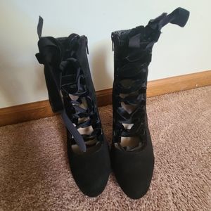 Velvet heel boots